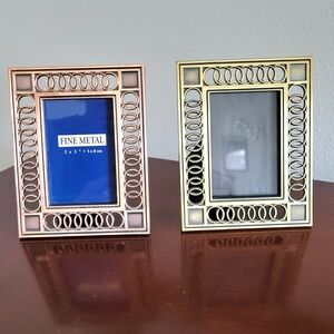 New! Set of 2 Metal Photo Frames
